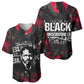 Steve Biko Baseball Jersey with Black Consciousness Portrait, Power Fist Symbol and Red-Black Freedom - African Pride