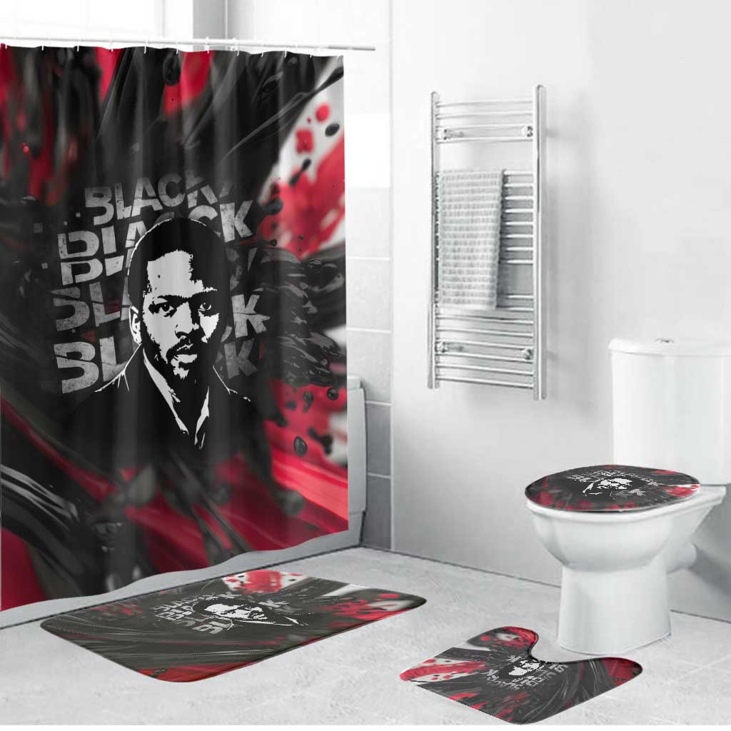 Steve Biko Bathroom Set with Black Consciousness Portrait, Power Fist Symbol and Red-Black Freedom - African Pride