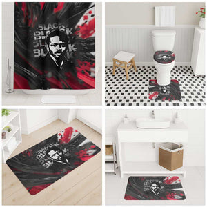 Steve Biko Bathroom Set with Black Consciousness Portrait, Power Fist Symbol and Red-Black Freedom - African Pride