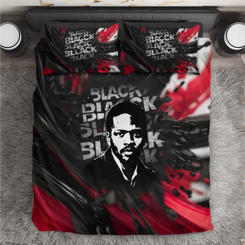 Steve Biko Bedding Set with Black Consciousness Portrait, Power Fist Symbol and Red-Black Freedom - African Pride