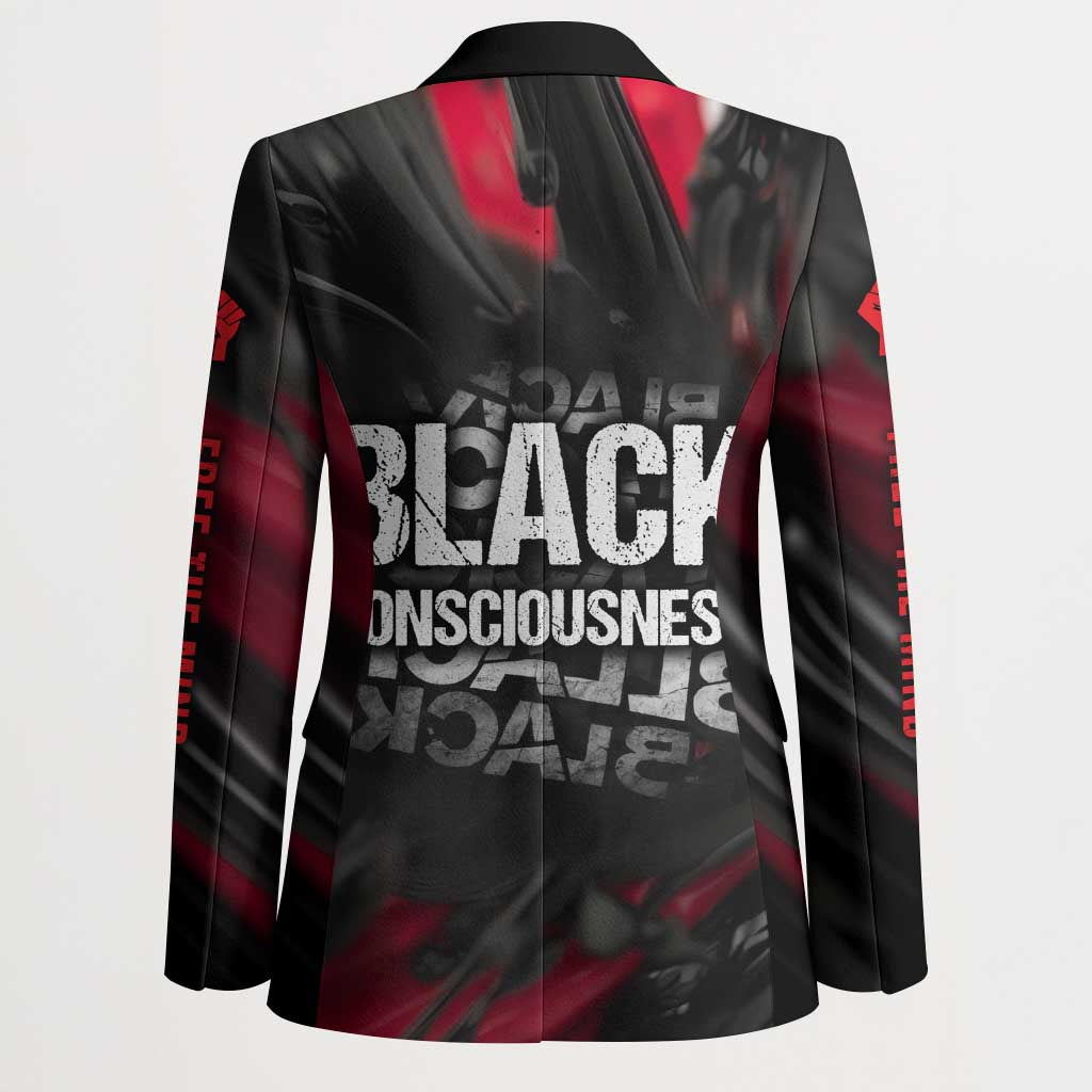 Steve Biko Blazer with Black Consciousness Portrait, Power Fist Symbol and Red-Black Freedom - African Pride