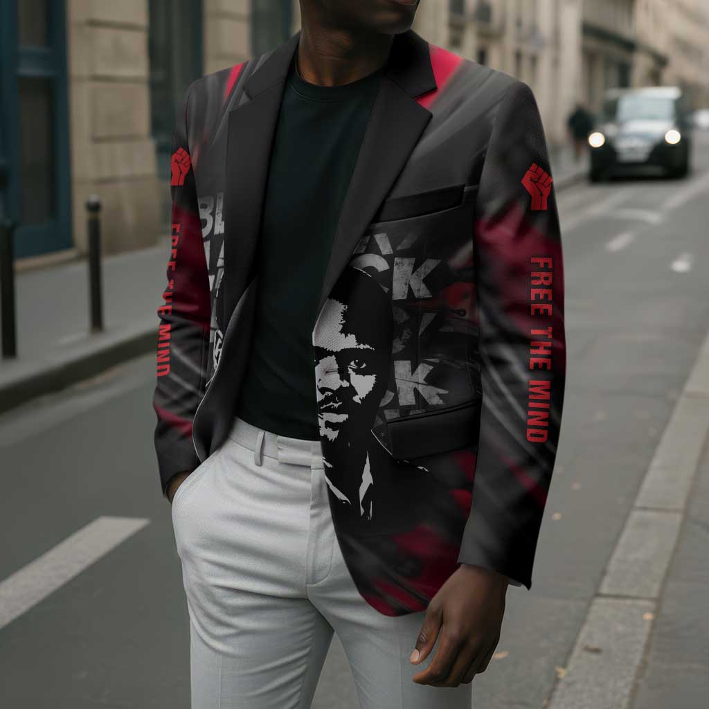 Steve Biko Blazer with Black Consciousness Portrait, Power Fist Symbol and Red-Black Freedom - African Pride