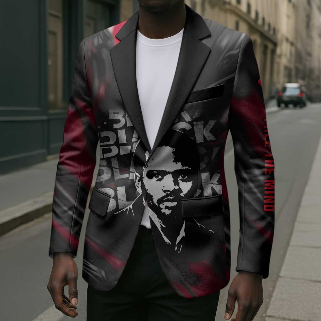 Steve Biko Blazer with Black Consciousness Portrait, Power Fist Symbol and Red-Black Freedom - African Pride
