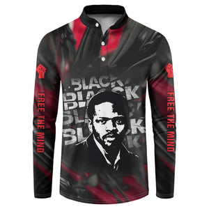 Steve Biko Button Sweatshirt with Black Consciousness Portrait, Power Fist Symbol and Red-Black Freedom