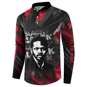 Steve Biko Button Sweatshirt with Black Consciousness Portrait, Power Fist Symbol and Red-Black Freedom