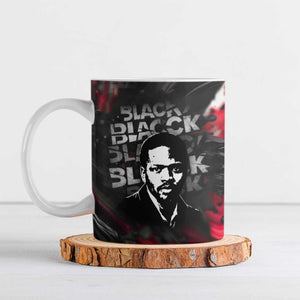 Steve Biko Ceramic Mug with Black Consciousness Portrait, Power Fist Symbol and Red-Black Freedom - African Pride