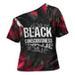 Steve Biko Cross Shoulder Shirt with Black Consciousness Portrait, Power Fist Symbol and Red-Black Freedom - African Pride