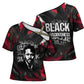 Steve Biko Cross Shoulder Shirt with Black Consciousness Portrait, Power Fist Symbol and Red-Black Freedom - African Pride