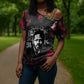 Steve Biko Cross Shoulder Shirt with Black Consciousness Portrait, Power Fist Symbol and Red-Black Freedom - African Pride