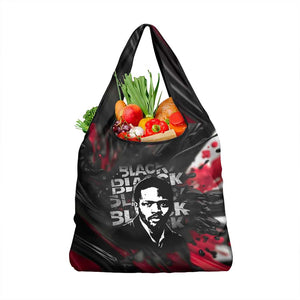 Steve Biko Grocery Bag with Black Consciousness Portrait, Power Fist Symbol and Red-Black Freedom - African Pride