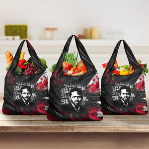 Steve Biko Grocery Bag with Black Consciousness Portrait, Power Fist Symbol and Red-Black Freedom - African Pride