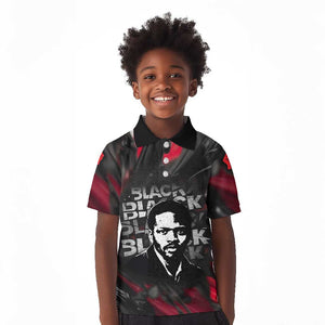 Steve Biko Kid Polo Shirt with Black Consciousness Portrait, Power Fist Symbol and Red-Black Freedom - African Pride