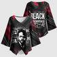 Steve Biko Kimono Sleeve Blouse with Black Consciousness Portrait, Power Fist Symbol and Red-Black Freedom - African Pride