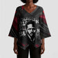 Steve Biko Kimono Sleeve Blouse with Black Consciousness Portrait, Power Fist Symbol and Red-Black Freedom - African Pride