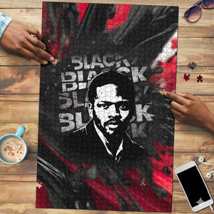Steve Biko Puzzle with Black Consciousness Portrait, Power Fist Symbol and Red-Black Freedom - African Pride