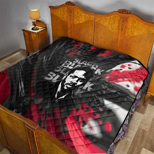 Steve Biko Quilt with Black Consciousness Portrait, Power Fist Symbol and Red-Black Freedom - African Pride