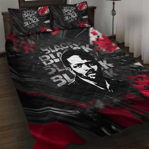 Steve Biko Quilt Bed Set with Black Consciousness Portrait, Power Fist Symbol and Red-Black Freedom - African Pride