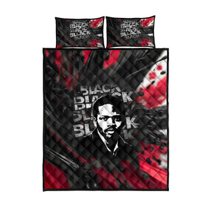 Steve Biko Quilt Bed Set with Black Consciousness Portrait, Power Fist Symbol and Red-Black Freedom - African Pride