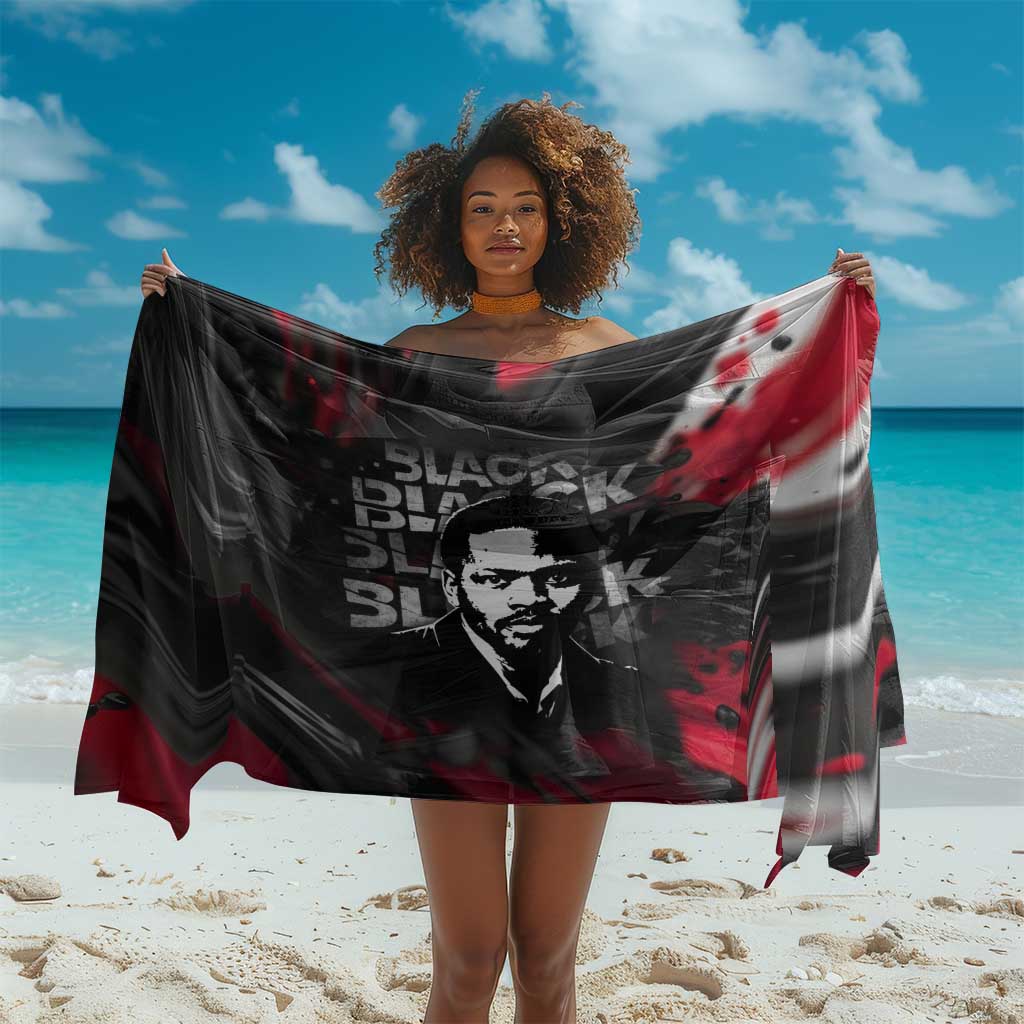 Steve Biko Sarong with Black Consciousness Portrait, Power Fist Symbol and Red-Black Freedom - African Pride