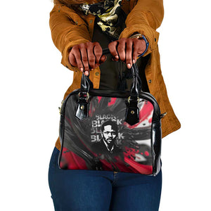 Steve Biko Shoulder Handbag with Black Consciousness Portrait, Power Fist Symbol and Red-Black Freedom - African Pride