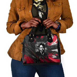 Steve Biko Shoulder Handbag with Black Consciousness Portrait, Power Fist Symbol and Red-Black Freedom - African Pride