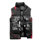 Steve Biko Sleeveless Puffer Jacket with Black Consciousness Portrait, Power Fist Symbol and Red-Black Freedom - African Pride