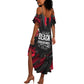 Steve Biko Summer Maxi Dress with Black Consciousness Portrait, Power Fist Symbol and Red-Black Freedom - African Pride