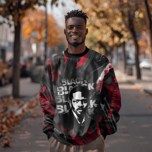 Steve Biko Sweatshirt with Black Consciousness Portrait, Power Fist Symbol and Red-Black Freedom - African Pride