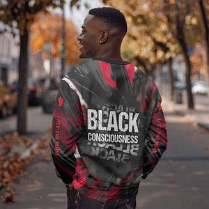 Steve Biko Sweatshirt with Black Consciousness Portrait, Power Fist Symbol and Red-Black Freedom - African Pride