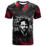 Steve Biko T shirt with Black Consciousness Portrait, Power Fist Symbol and Red-Black Freedom - African Pride