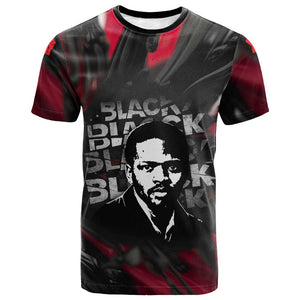 Steve Biko T shirt with Black Consciousness Portrait, Power Fist Symbol and Red-Black Freedom - African Pride