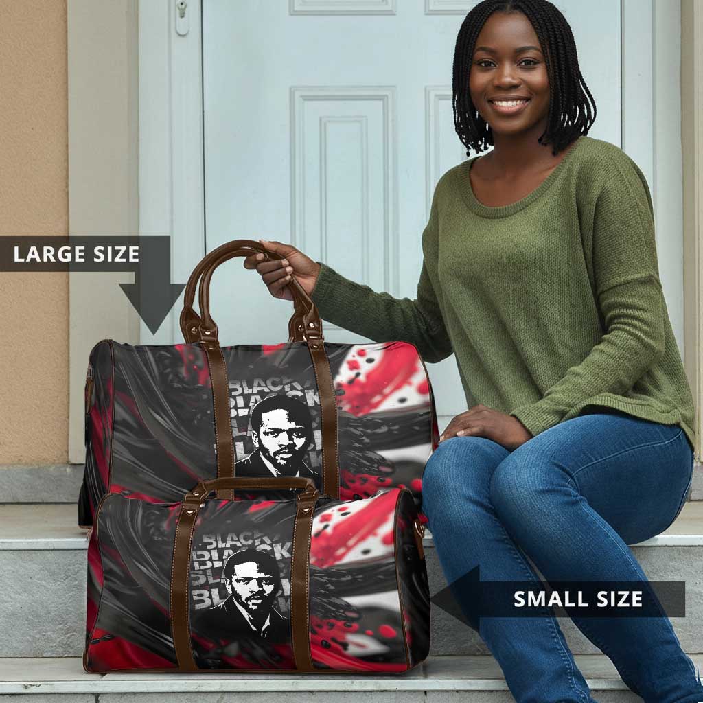 Steve Biko Travel Bag with Black Consciousness Portrait, Power Fist Symbol and Red-Black Freedom - African Pride