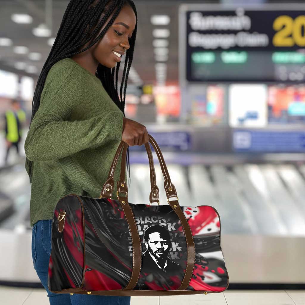 Steve Biko Travel Bag with Black Consciousness Portrait, Power Fist Symbol and Red-Black Freedom - African Pride