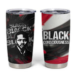 Steve Biko Tumbler Cup with Black Consciousness Portrait, Power Fist Symbol and Red-Black Freedom - African Pride