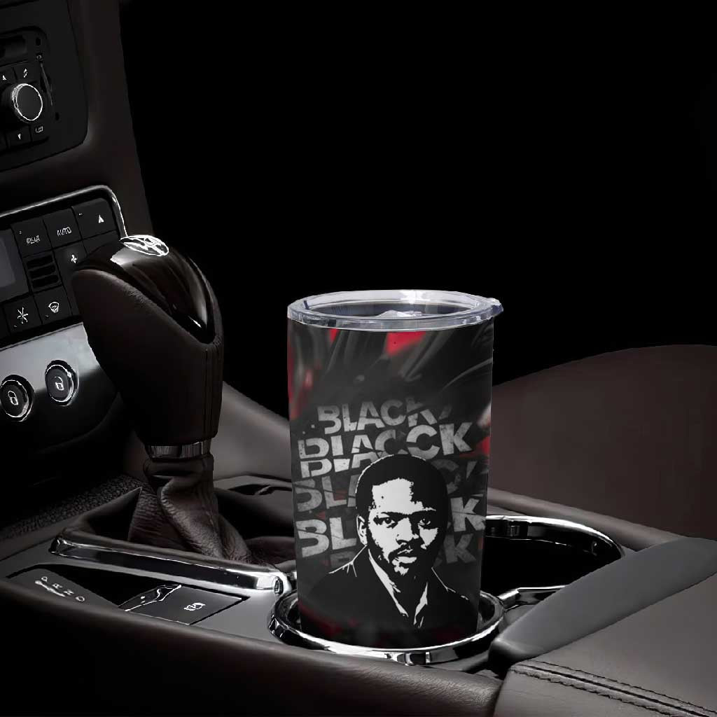 Steve Biko Tumbler Cup with Black Consciousness Portrait, Power Fist Symbol and Red-Black Freedom - African Pride