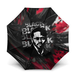 Steve Biko Umbrella with Black Consciousness Portrait, Power Fist Symbol and Red-Black Freedom - African Pride