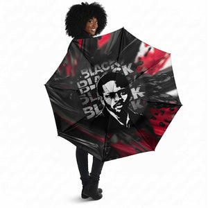 Steve Biko Umbrella with Black Consciousness Portrait, Power Fist Symbol and Red-Black Freedom - African Pride
