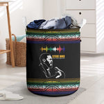 Steve Biko Laundry Basket with Microphone Portrait, Black Consciousness Quote and Vibrant Ethnic Wave - African Pride