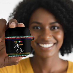 Steve Biko AirPods Case with Microphone Portrait, Black Consciousness Quote and Vibrant Ethnic Wave - African Pride