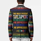 Steve Biko Blazer with Microphone Portrait, Black Consciousness Quote and Vibrant Ethnic Wave - African Pride