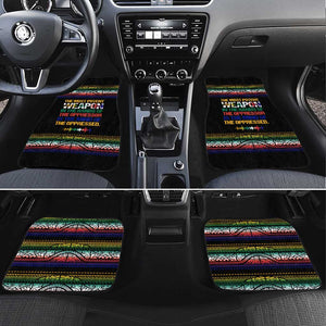 Steve Biko Car Mats with Microphone Portrait, Black Consciousness Quote and Vibrant Ethnic Wave - African Pride