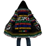 Steve Biko Cloak with Microphone Portrait, Black Consciousness Quote and Vibrant Ethnic Wave - African Pride