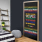 Steve Biko Door Cover with Microphone Portrait, Black Consciousness Quote and Vibrant Ethnic Wave - African Pride
