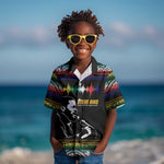 Steve Biko Kid Hawaiian Shirt with Microphone Portrait, Black Consciousness Quote and Vibrant Ethnic Wave - African Pride