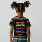 Steve Biko Kid T shirt with Microphone Portrait, Black Consciousness Quote and Vibrant Ethnic Wave - African Pride