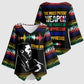 Steve Biko Kimono Sleeve Blouse with Microphone Portrait, Black Consciousness Quote and Vibrant Ethnic Wave - African Pride