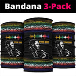 Steve Biko Neck Gaiter with Microphone Portrait, Black Consciousness Quote and Vibrant Ethnic Wave - African Pride