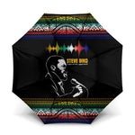 Steve Biko Umbrella with Microphone Portrait, Black Consciousness Quote and Vibrant Ethnic Wave - African Pride