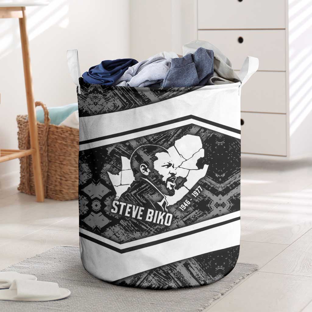 Steve Biko Laundry Basket with Monochrome Portrait, Ideas Do Not Die Quote - African Pride