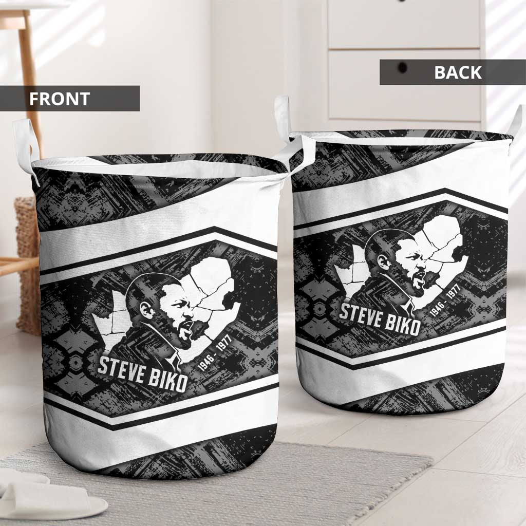 Steve Biko Laundry Basket with Monochrome Portrait, Ideas Do Not Die Quote - African Pride